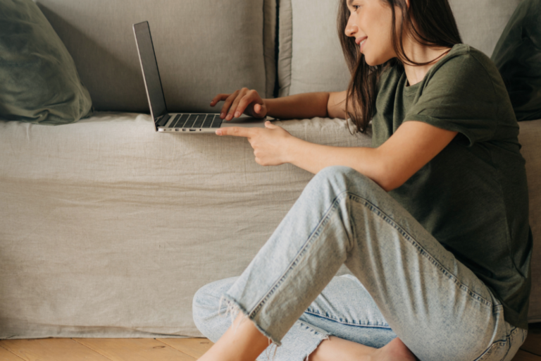 woman on computer