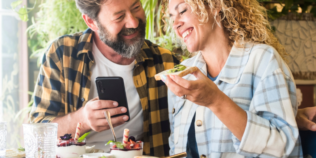 mature couple on date