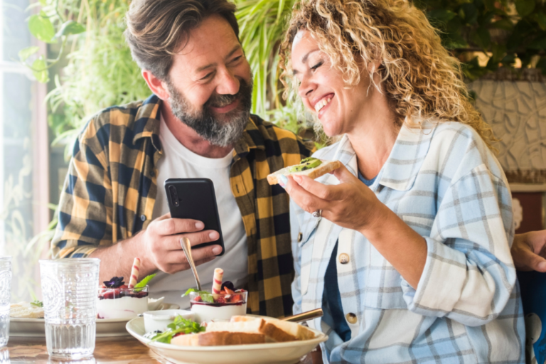 mature couple on date