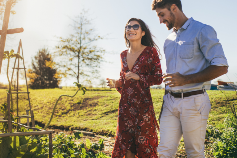 couple walking in nature