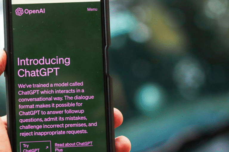 ChatGPT on a cell phone