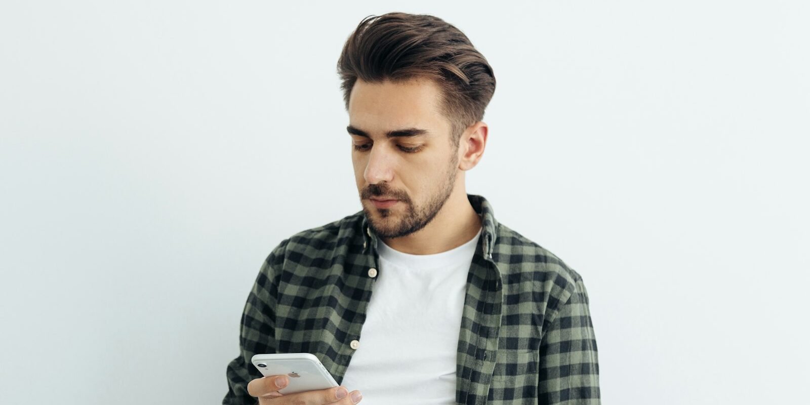 A man looking at his phone.